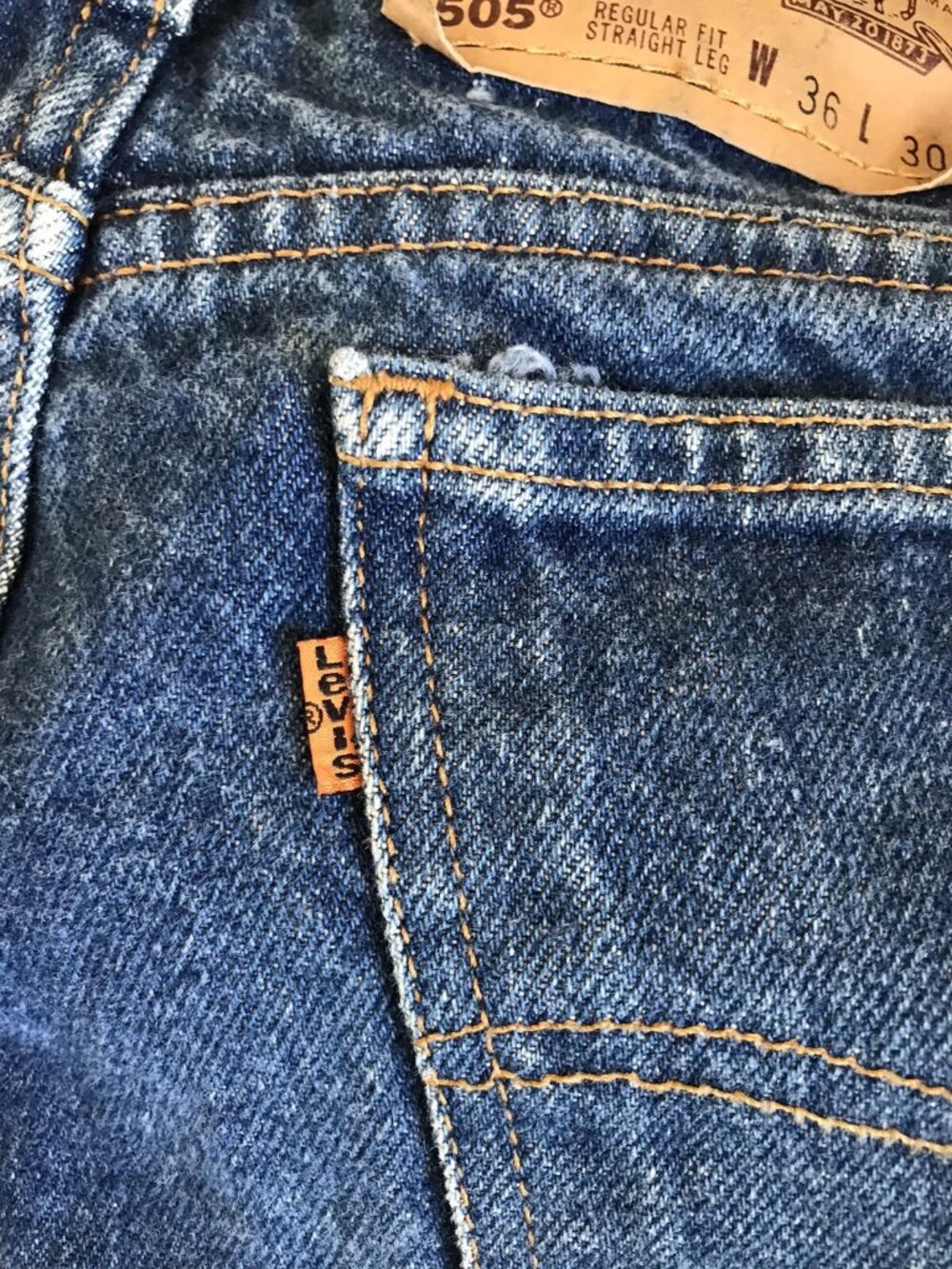 VTG Levis 505 Orange Tab 90s Denim Jeans 36x30 (act 34x30) Regular Fit Straight - Picture 12 of 12